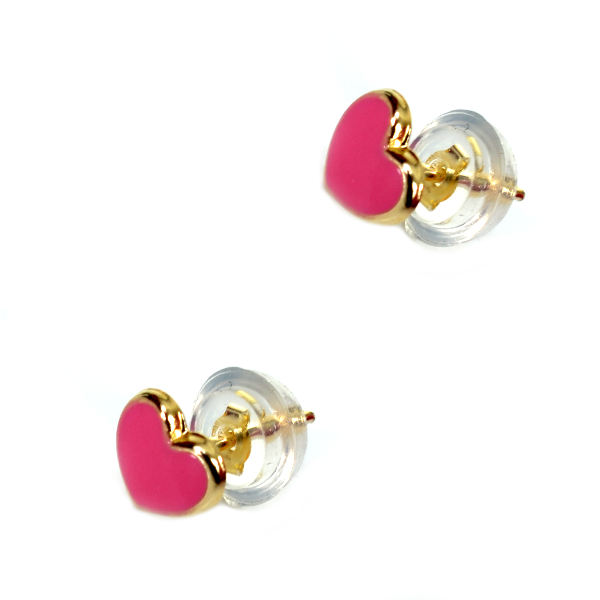 ΣΚΟΥΛΑΡΙΚΙΑ Καρδιές Κίτρινο Χρυσό Κ9 με Σμάλτο 09E-0019-BJ - 